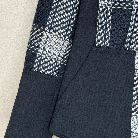 White House Black Market Black and White Plaid Blazer Textured Career Workwear - Picture 14 of 16